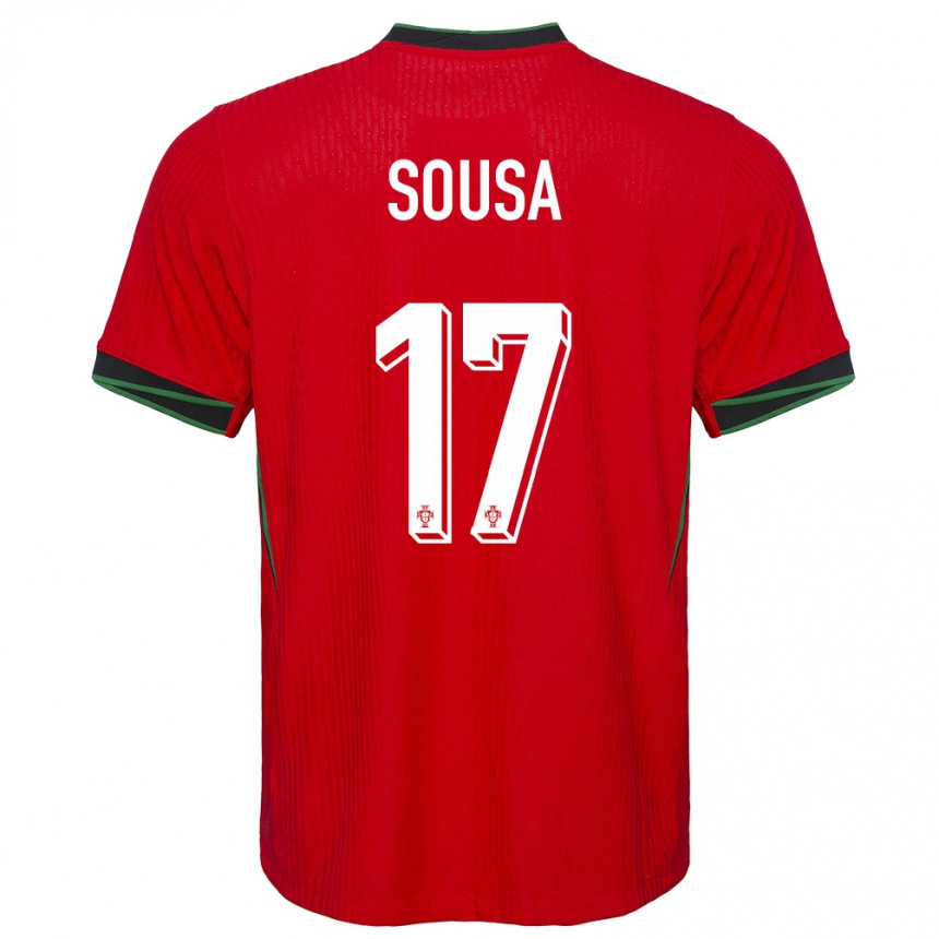 キッズフットボールポルトガルヴァスコ・ソウザ#17赤ホームシャツ24-26ジャージーユニフォーム