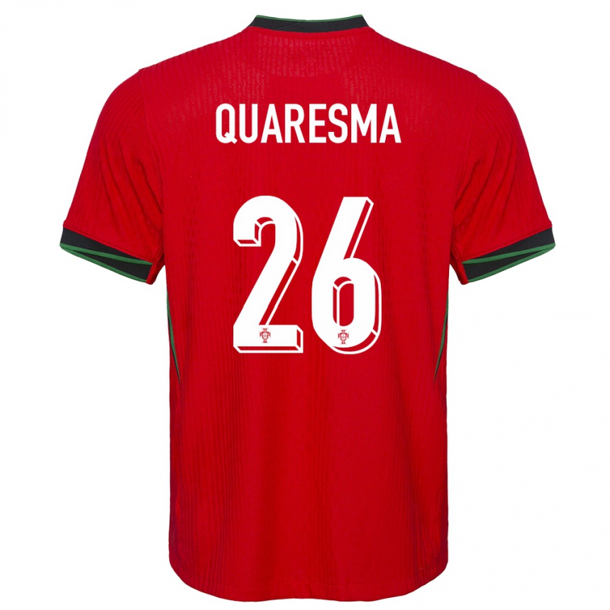 キッズフットボールポルトガルエドゥアルド・クアレスマ#26赤ホームシャツ24-26ジャージーユニフォーム