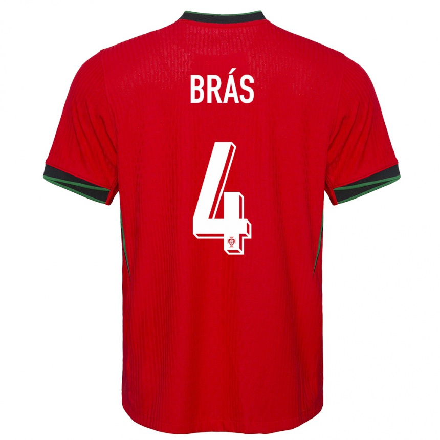 キッズフットボールポルトガルガビブラ#4赤ホームシャツ24-26ジャージーユニフォーム
