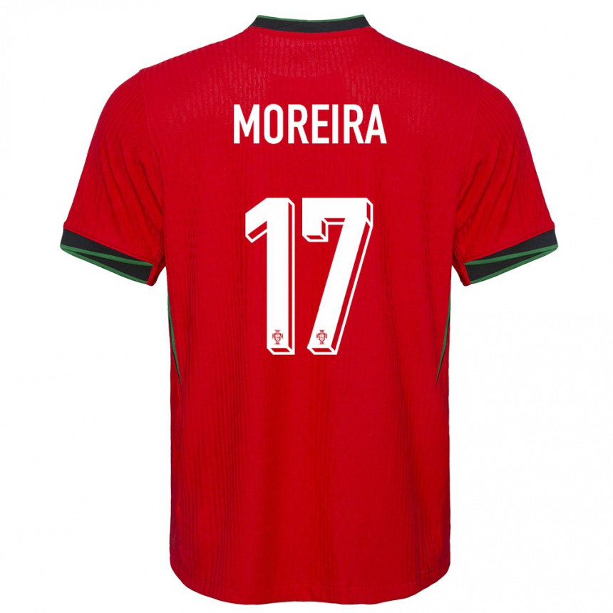 キッズフットボールポルトガルアフォンソ・バスタルド・モレイラ#17赤ホームシャツ24-26ジャージーユニフォーム