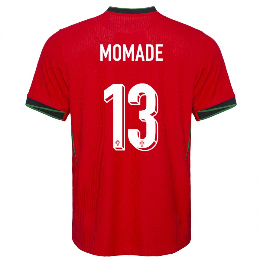 キッズフットボールポルトガルレイハン・モマデ#13赤ホームシャツ24-26ジャージーユニフォーム