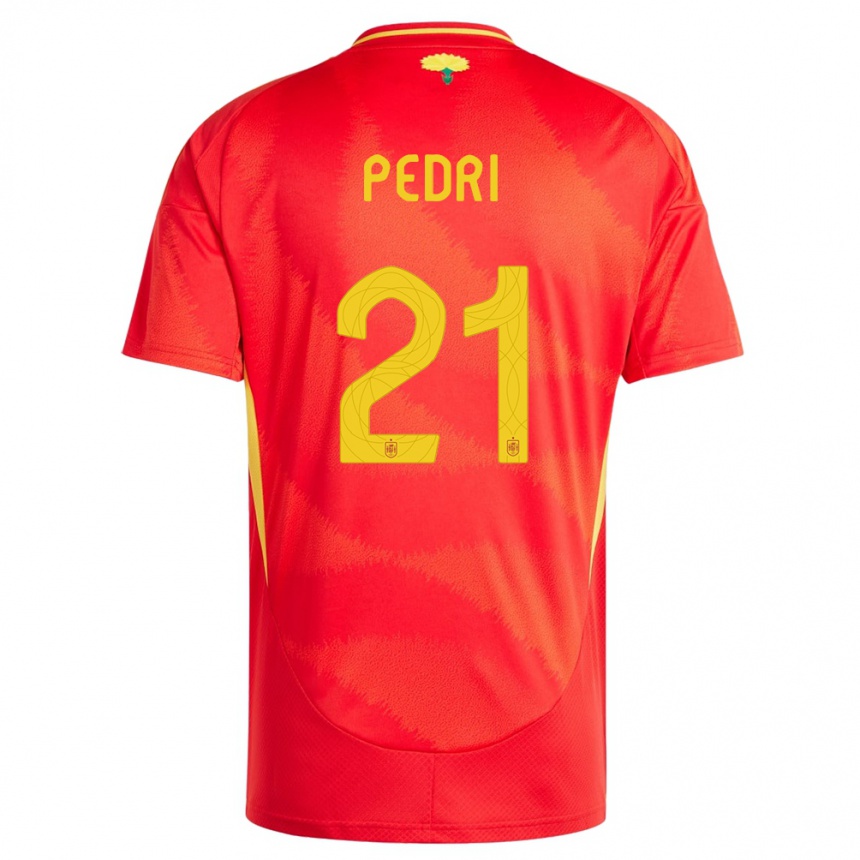 キッズフットボールスペインペドロ・ゴンサレス・ロペス#21赤ホームシャツ24-26ジャージーユニフォーム
