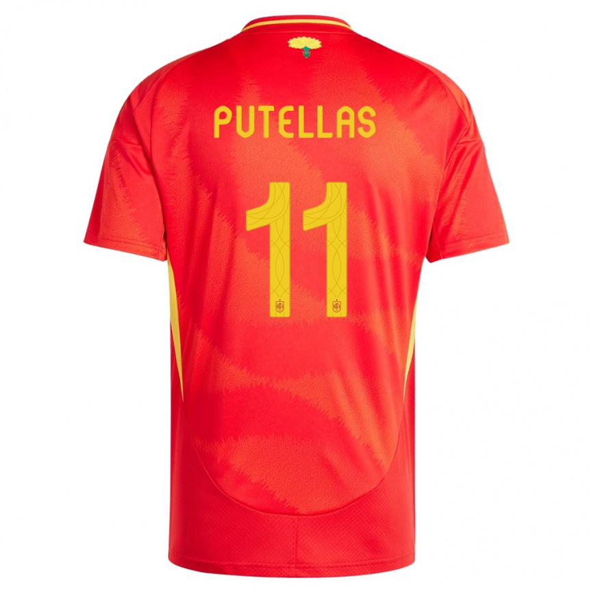 キッズフットボールスペインアレクシア・プテジャス#11赤ホームシャツ24-26ジャージーユニフォーム