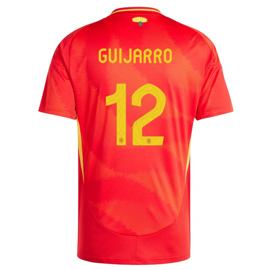 キッズフットボールスペインパトリシア・ギジャロ#12赤ホームシャツ24-26ジャージーユニフォーム