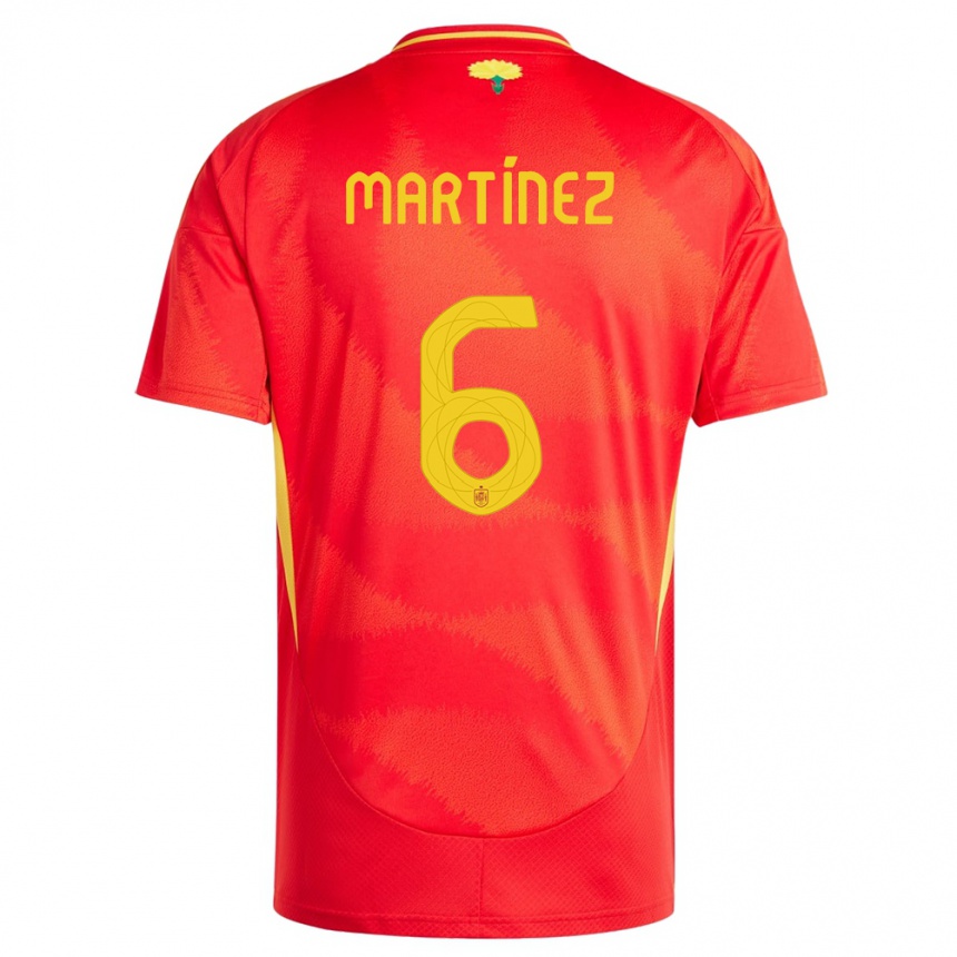 キッズフットボールスペインロヘル・マルティネス#6赤ホームシャツ24-26ジャージーユニフォーム