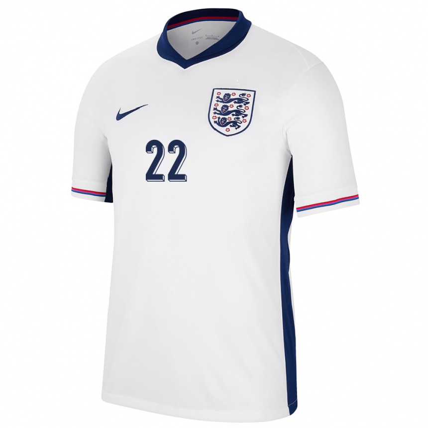 キッズフットボールイングランドジェームス・トラフォード#22白ホームシャツ24-26ジャージーユニフォーム