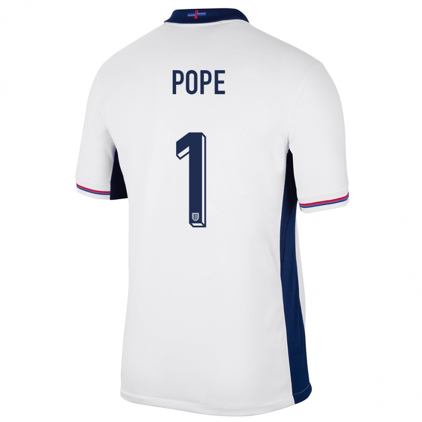 キッズフットボールイングランドニック・ポープ#1白ホームシャツ24-26ジャージーユニフォーム