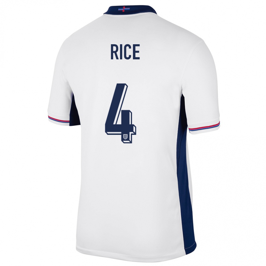 キッズフットボールイングランドデクラン・ライス#4白ホームシャツ24-26ジャージーユニフォーム