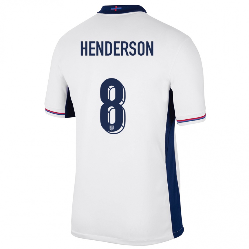 キッズフットボールイングランドジョーダン・ヘンダーソン#8白ホームシャツ24-26ジャージーユニフォーム