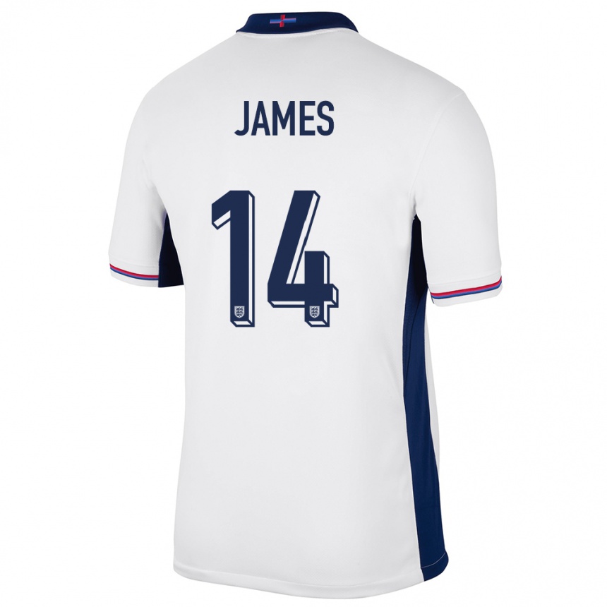 キッズフットボールイングランドリース・ジェイムズ#14白ホームシャツ24-26ジャージーユニフォーム