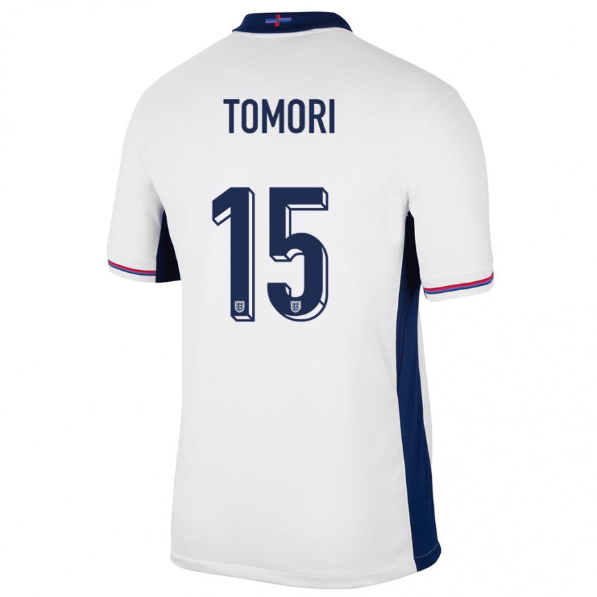 キッズフットボールイングランドフィカヨ・トモリ #15白ホームシャツ24-26ジャージーユニフォーム