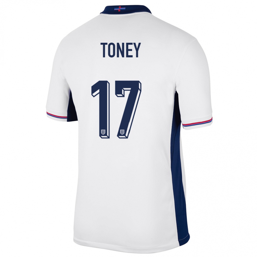 キッズフットボールイングランドイヴァン・トニー#17白ホームシャツ24-26ジャージーユニフォーム