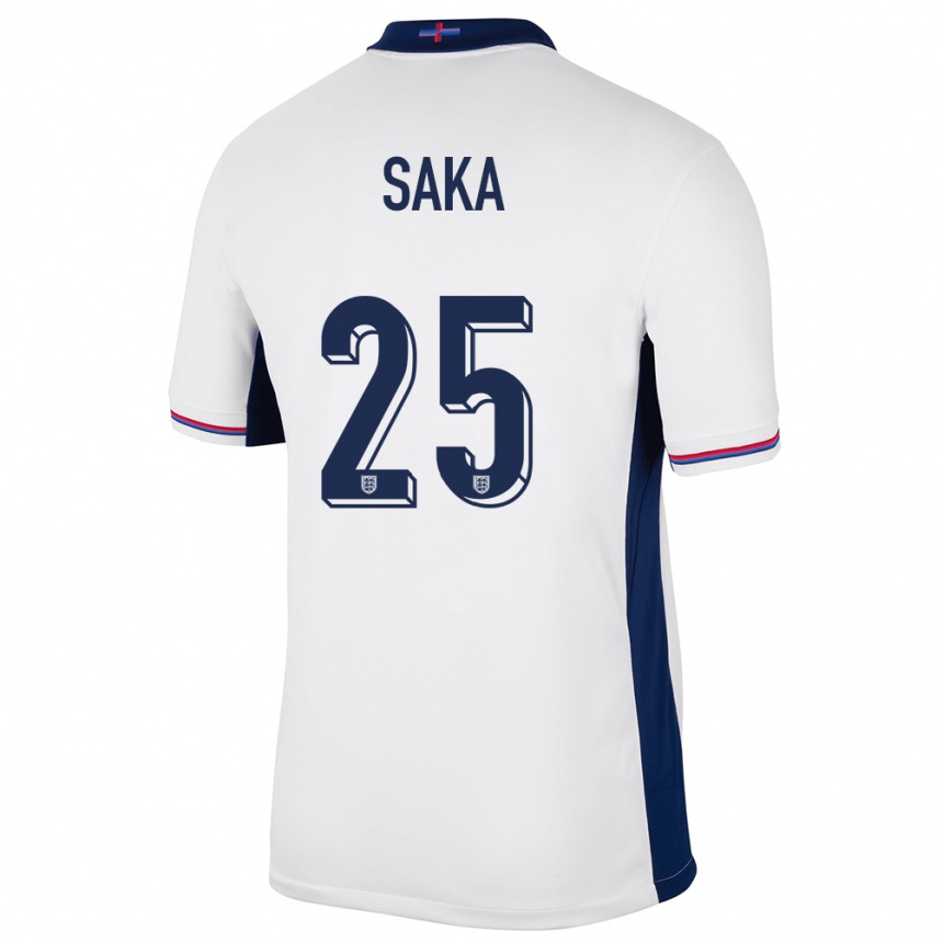 キッズフットボールイングランドブカヨ・サカ#25白ホームシャツ24-26ジャージーユニフォーム