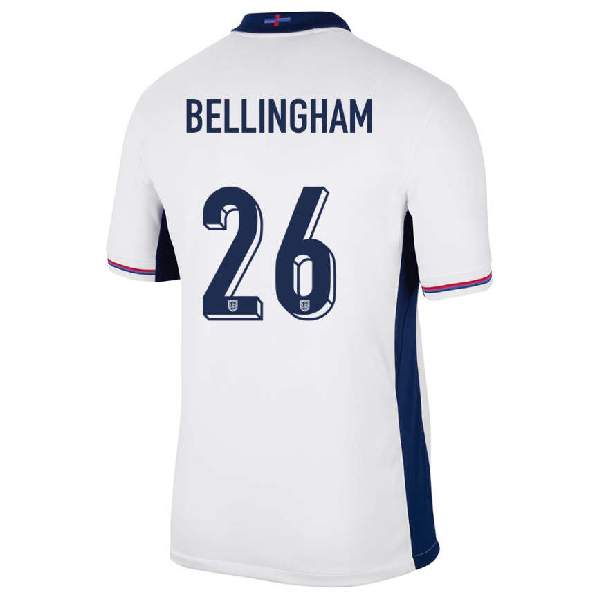 キッズフットボールイングランドジュード・ベリンガム#26白ホームシャツ24-26ジャージーユニフォーム