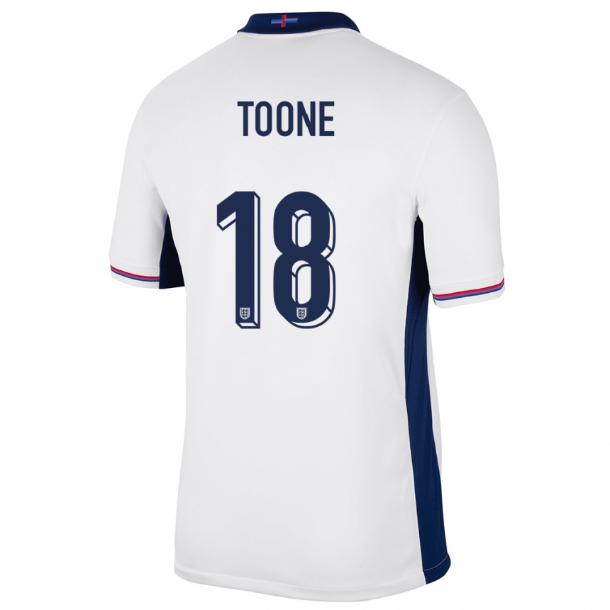 キッズフットボールイングランドエラ・トゥーン#18白ホームシャツ24-26ジャージーユニフォーム