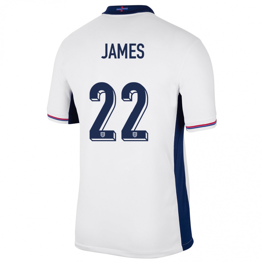 キッズフットボールイングランドローレン・ジェームズ#22白ホームシャツ24-26ジャージーユニフォーム