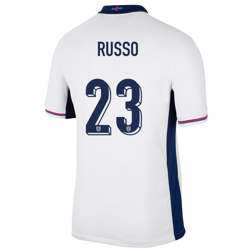 キッズフットボールイングランドアレッシア・ルッソ#23白ホームシャツ24-26ジャージーユニフォーム