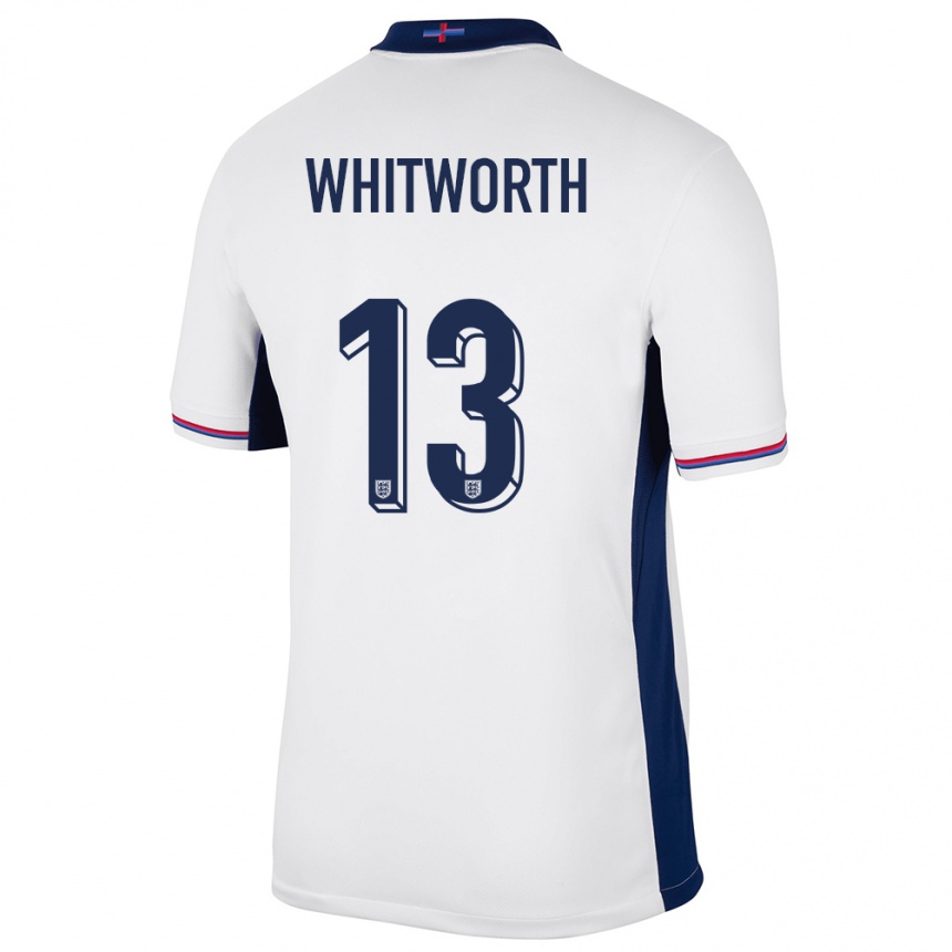キッズフットボールイングランドジョセフ・ウィットワース#13白ホームシャツ24-26ジャージーユニフォーム