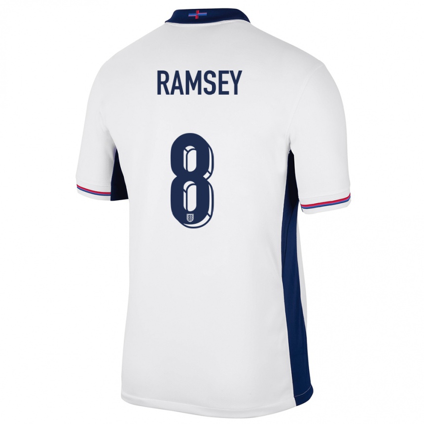 キッズフットボールイングランドジェイコブ・ラムジー#8白ホームシャツ24-26ジャージーユニフォーム
