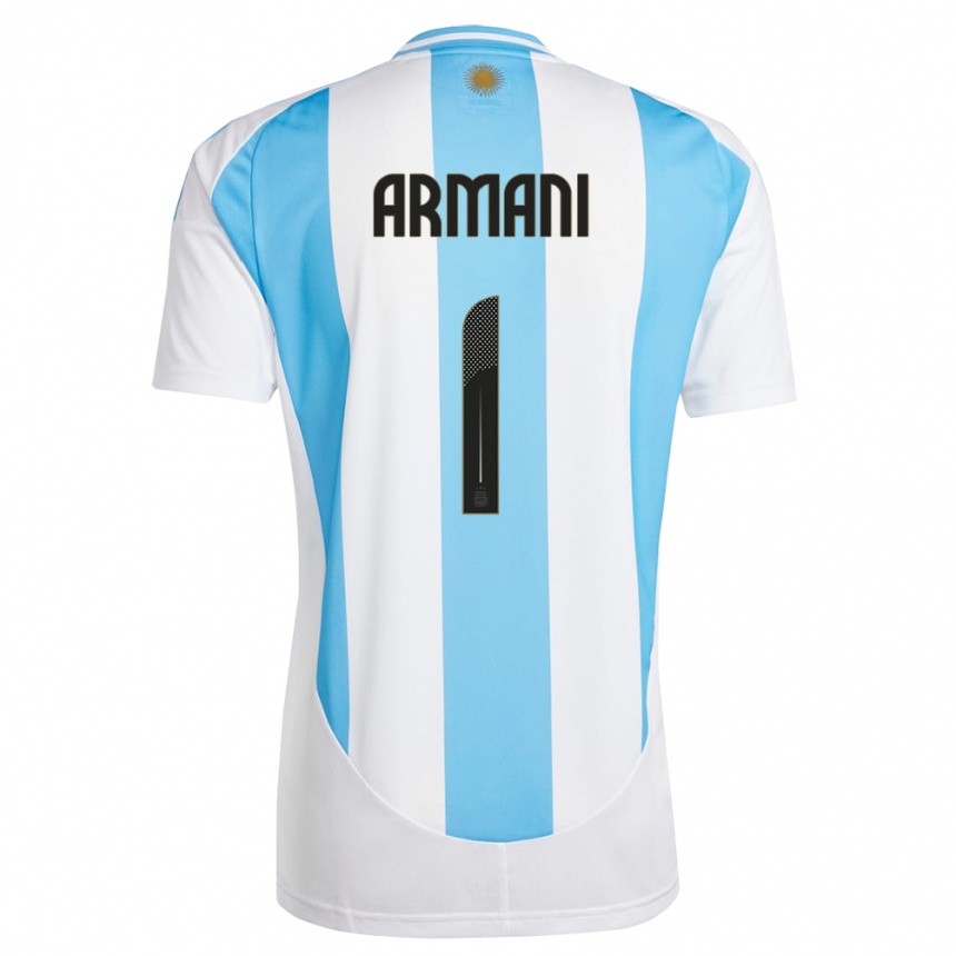 キッズフットボールアルゼンチンフランコ・アルマーニ#1白 青ホームシャツ24-26ジャージーユニフォーム