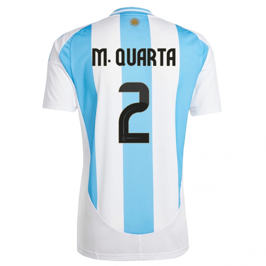 キッズフットボールアルゼンチンルーカス・マルティネス・クアルタ#2白 青ホームシャツ24-26ジャージーユニフォーム