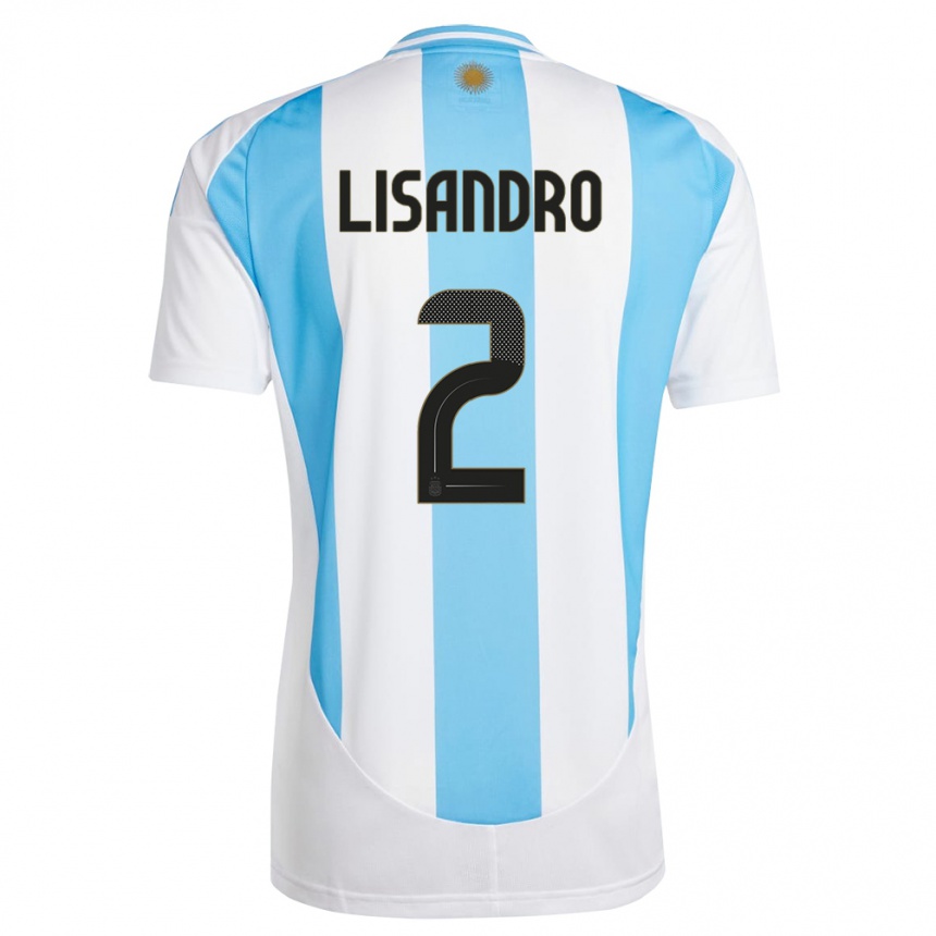 キッズフットボールアルゼンチンリサンドロ・マルティネス#2白 青ホームシャツ24-26ジャージーユニフォーム