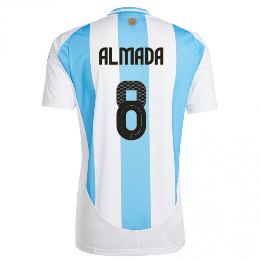 キッズフットボールアルゼンチンティアゴ・アルマダ#8白 青ホームシャツ24-26ジャージーユニフォーム