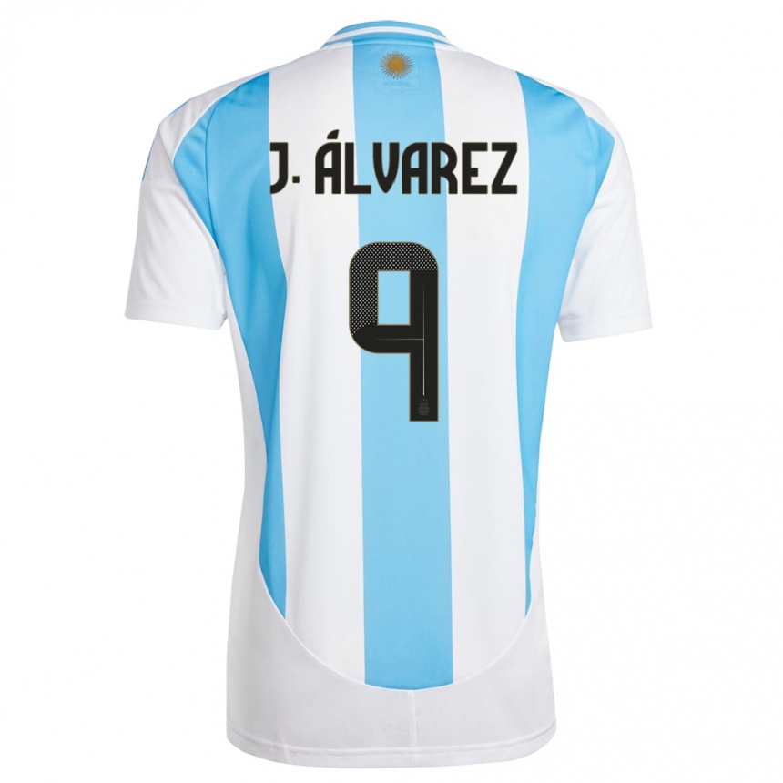 キッズフットボールアルゼンチンフリアン・アルバレス#9白 青ホームシャツ24-26ジャージーユニフォーム