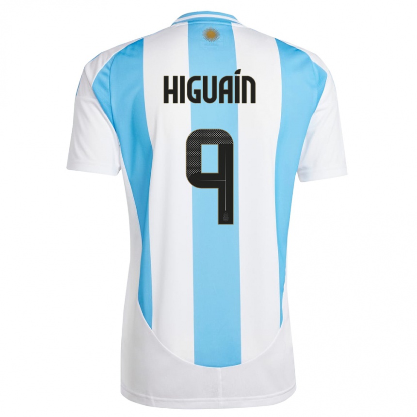 キッズフットボールアルゼンチンゴンサロ・イグアイン#9白 青ホームシャツ24-26ジャージーユニフォーム