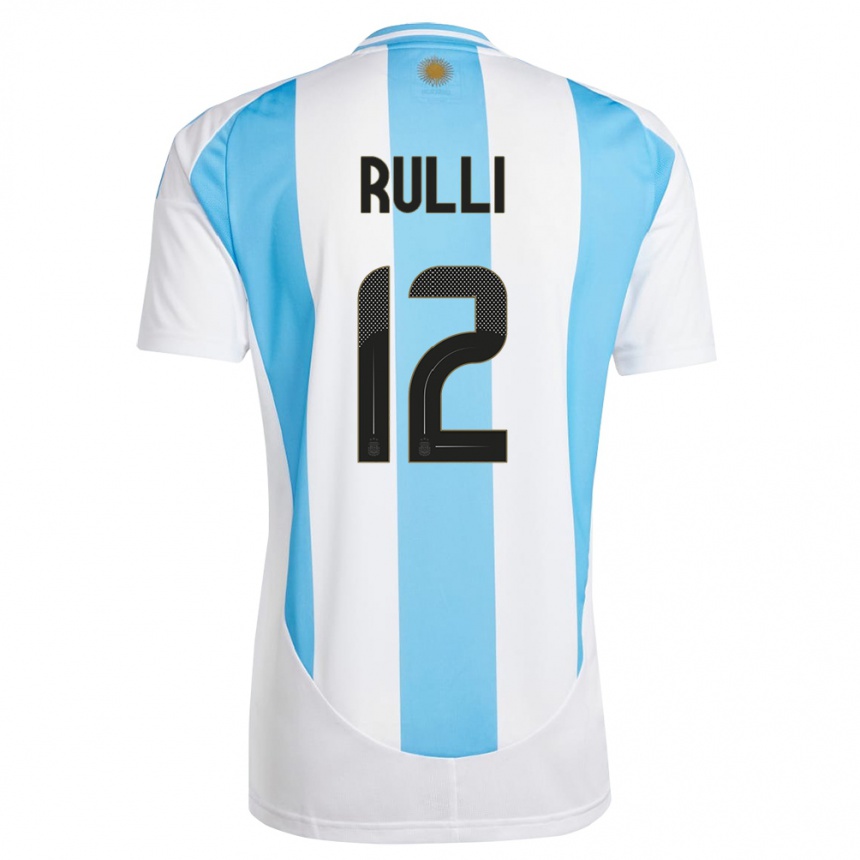 キッズフットボールアルゼンチンヘロニモ・ルジ#12白 青ホームシャツ24-26ジャージーユニフォーム