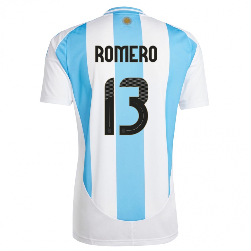 キッズフットボールアルゼンチンクリスティアン・ロメロ#13白 青ホームシャツ24-26ジャージーユニフォーム