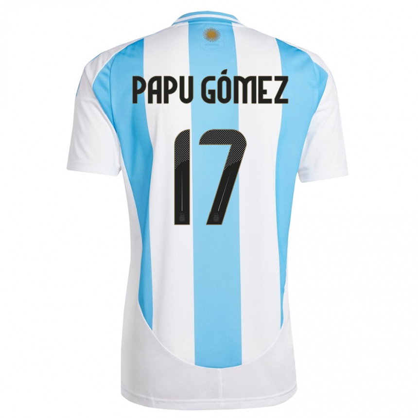 キッズフットボールアルゼンチンアレハンドロ・ゴメス#17白 青ホームシャツ24-26ジャージーユニフォーム