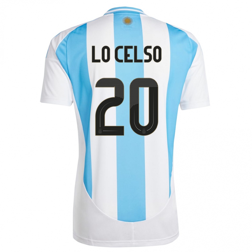 キッズフットボールアルゼンチンジオヴァニ・ロ・チェルソ#20白 青ホームシャツ24-26ジャージーユニフォーム