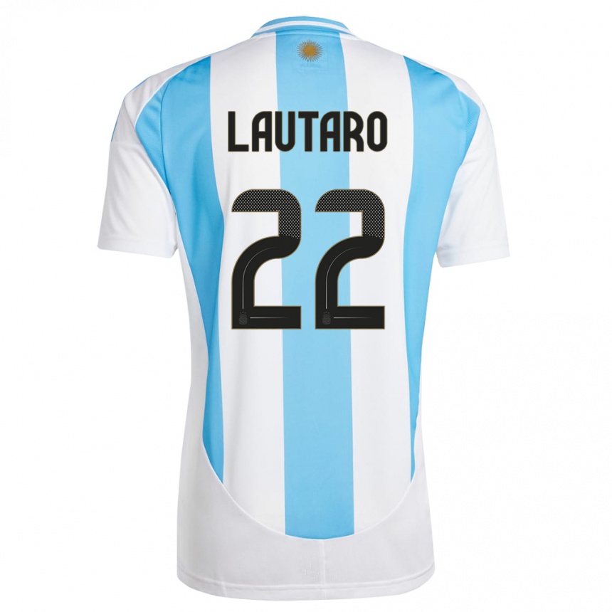 キッズフットボールアルゼンチンラウタロ・マルティネス#22白 青ホームシャツ24-26ジャージーユニフォーム