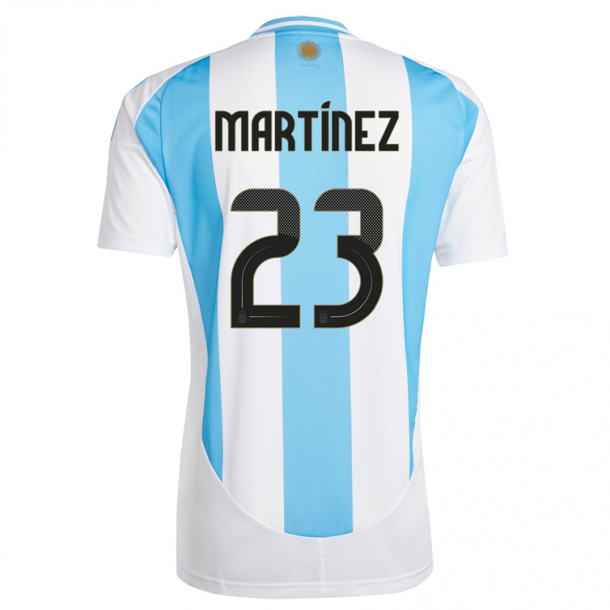 キッズフットボールアルゼンチンエミリアーノ・マルティネス#23白 青ホームシャツ24-26ジャージーユニフォーム