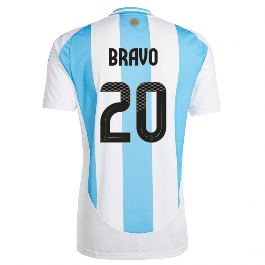 キッズフットボールアルゼンチンルート・ブラボー#20白 青ホームシャツ24-26ジャージーユニフォーム