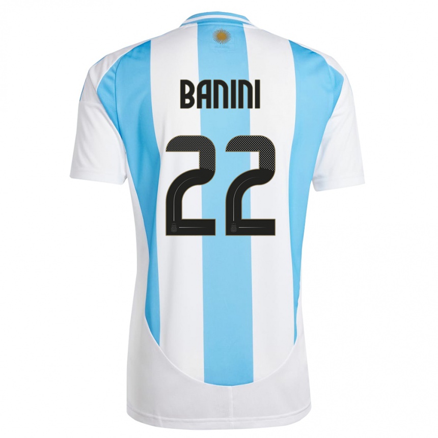 キッズフットボールアルゼンチンエステファニア・バニーニ#22白 青ホームシャツ24-26ジャージーユニフォーム
