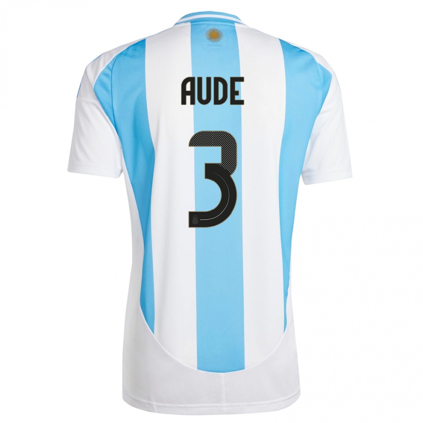 キッズフットボールアルゼンチンフリアン・オード#3白 青ホームシャツ24-26ジャージーユニフォーム