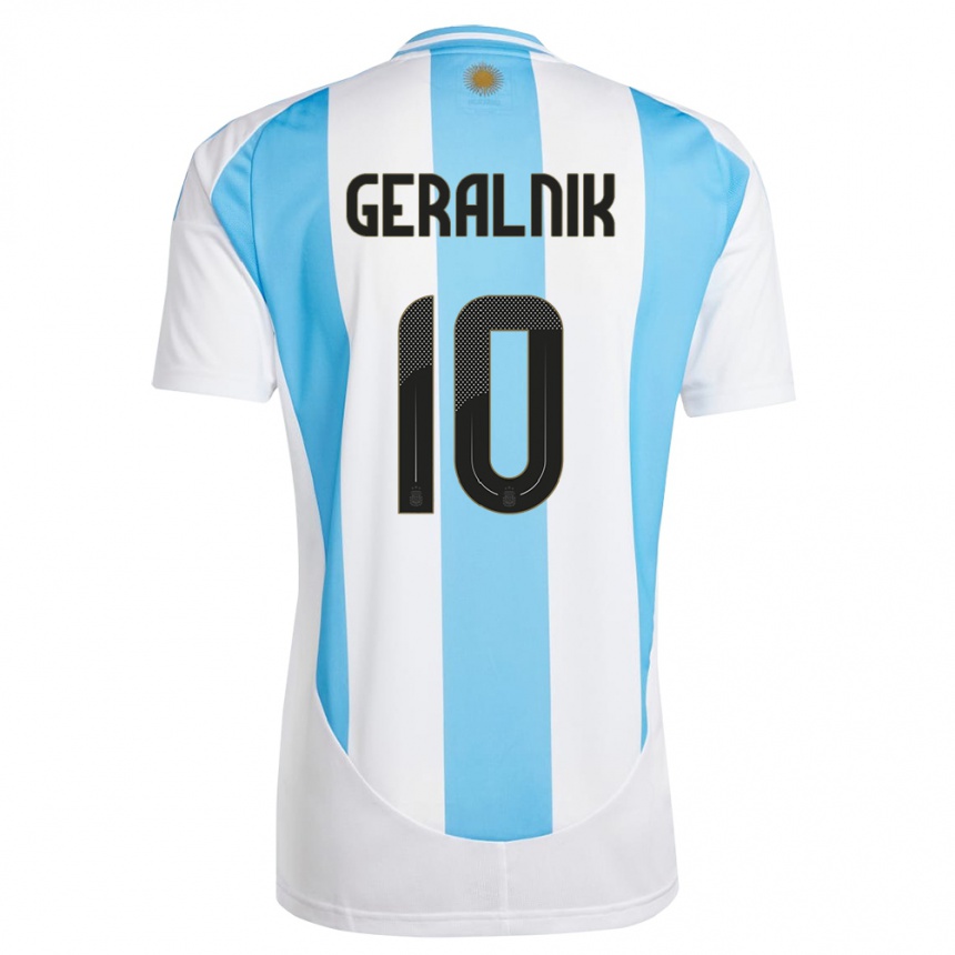 キッズフットボールアルゼンチンチアゴ・ヘラルニク#10白 青ホームシャツ24-26ジャージーユニフォーム