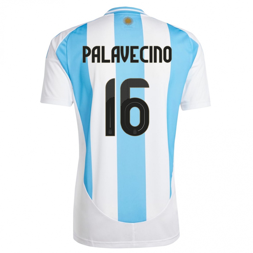 キッズフットボールアルゼンチンニコラス・パラベチーノ#16白 青ホームシャツ24-26ジャージーユニフォーム