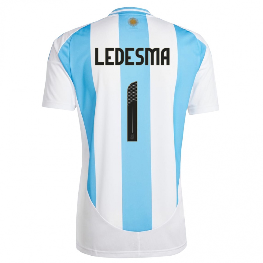 キッズフットボールアルゼンチンヘレミアス・レデスマ#1白 青ホームシャツ24-26ジャージーユニフォーム