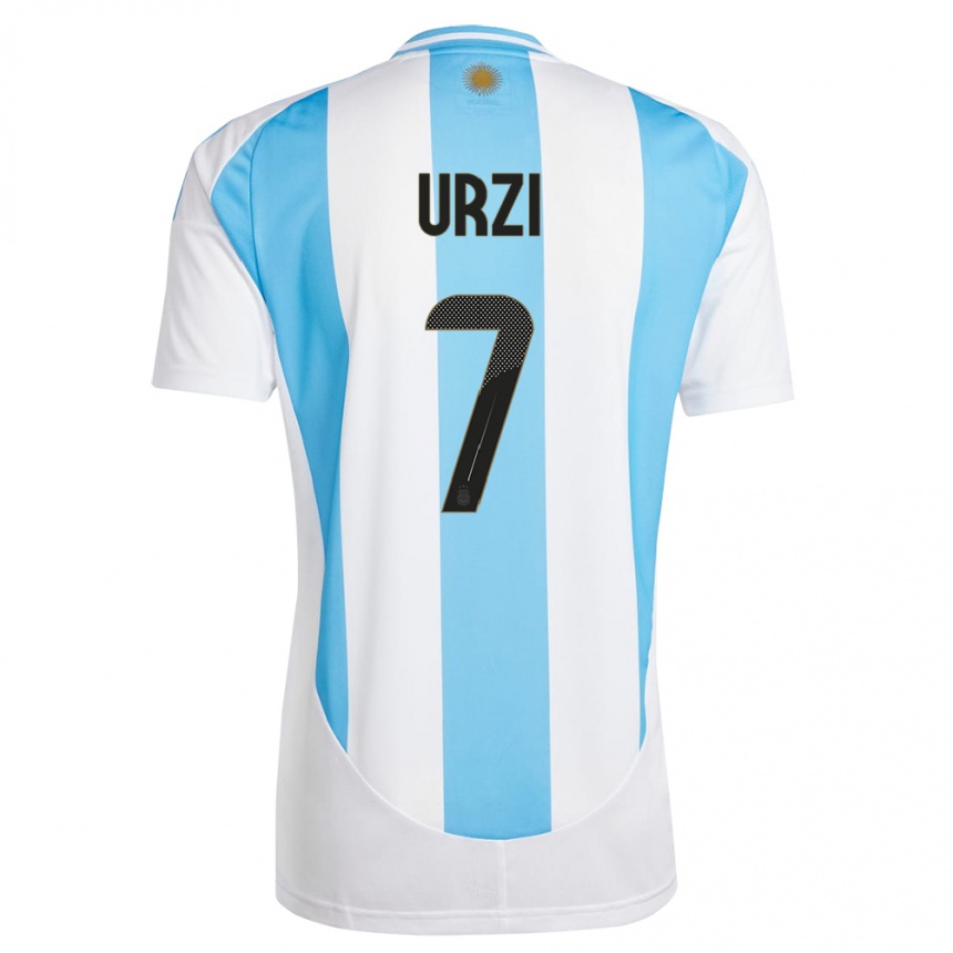 キッズフットボールアルゼンチンアグスティン・ウルシ#7白 青ホームシャツ24-26ジャージーユニフォーム