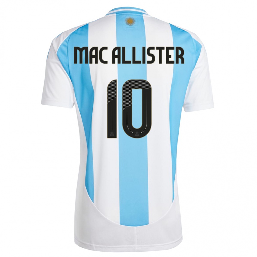 キッズフットボールアルゼンチンアレクシス・マック・アリスター#10白 青ホームシャツ24-26ジャージーユニフォーム