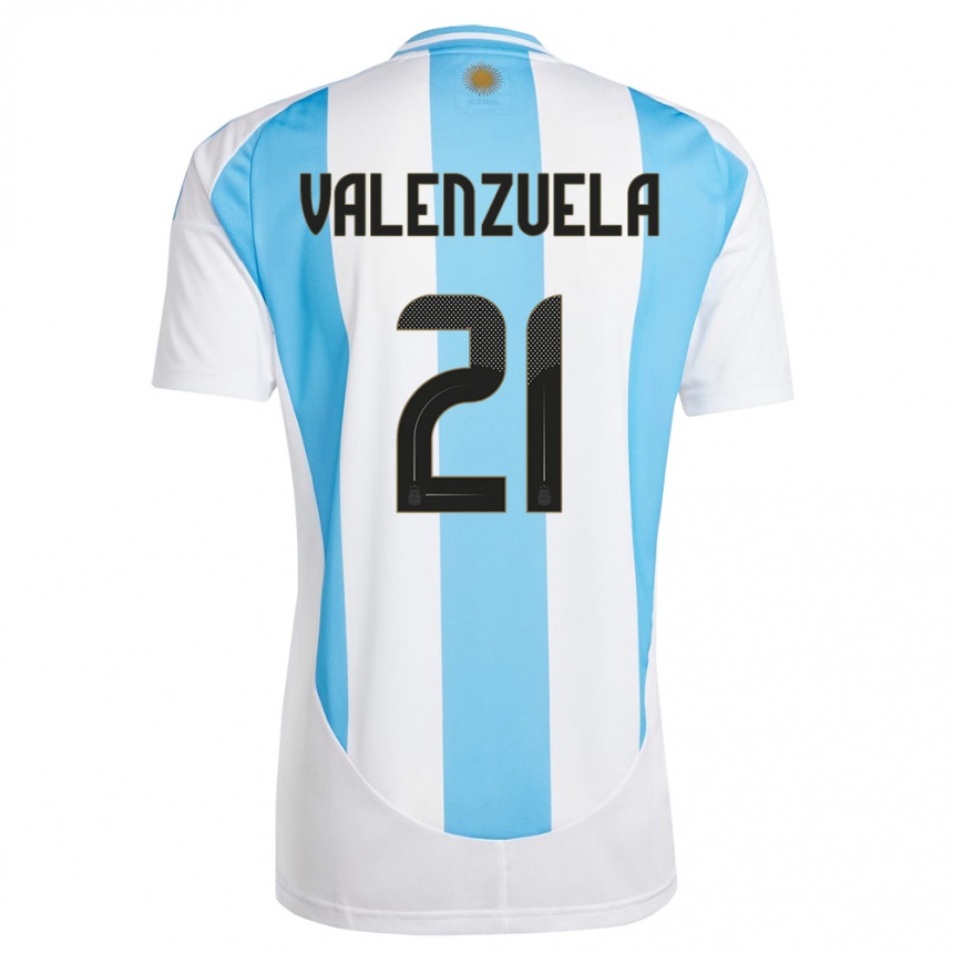 キッズフットボールアルゼンチンフェルナンド・バレンズエラ#21白 青ホームシャツ24-26ジャージーユニフォーム