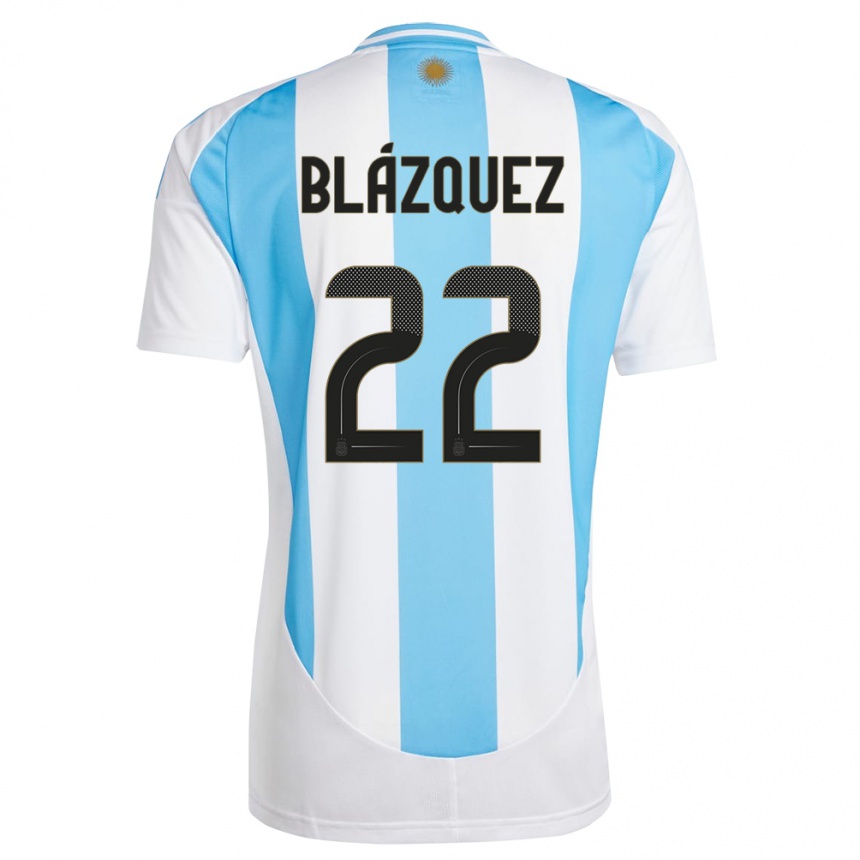 キッズフットボールアルゼンチンホアキン・ブラスケス#22白 青ホームシャツ24-26ジャージーユニフォーム