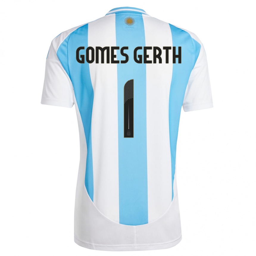 キッズフットボールアルゼンチンフェデリコ・ゴメス・ヘルス#1白 青ホームシャツ24-26ジャージーユニフォーム