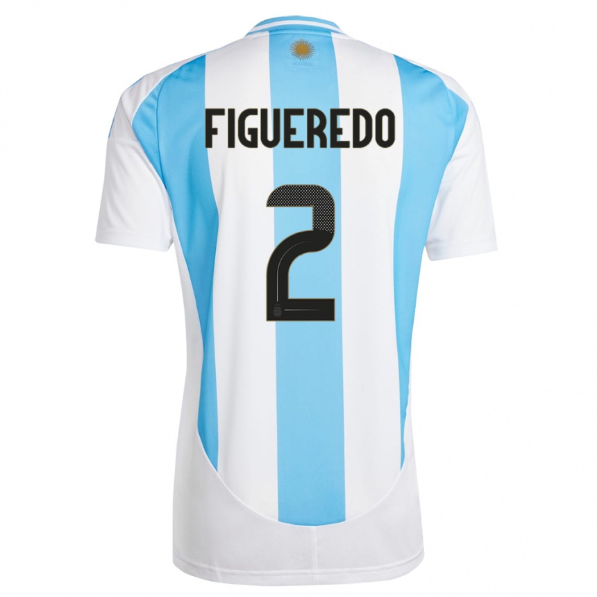 キッズフットボールアルゼンチンレアンドロ・フィゲレド#2白 青ホームシャツ24-26ジャージーユニフォーム