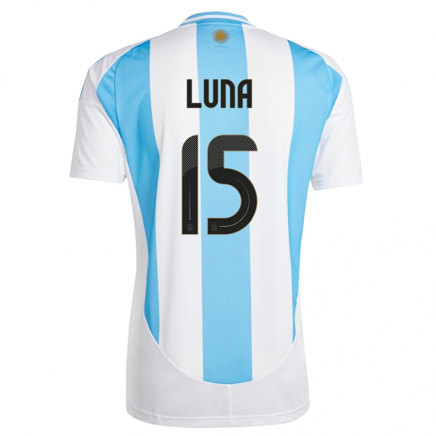 キッズフットボールアルゼンチンアレックス・ルナ#15白 青ホームシャツ24-26ジャージーユニフォーム