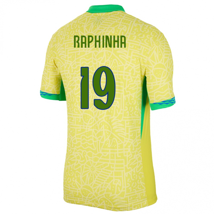キッズフットボールブラジルハファエウ・ジアス・ベローリ#19黄ホームシャツ24-26ジャージーユニフォーム