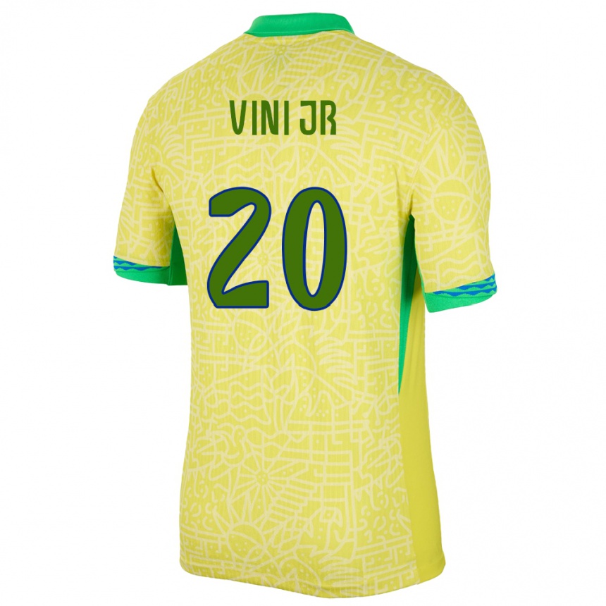 キッズフットボールブラジルヴィニシウス・ジョゼ・パイション・デ#20黄ホームシャツ24-26ジャージーユニフォーム